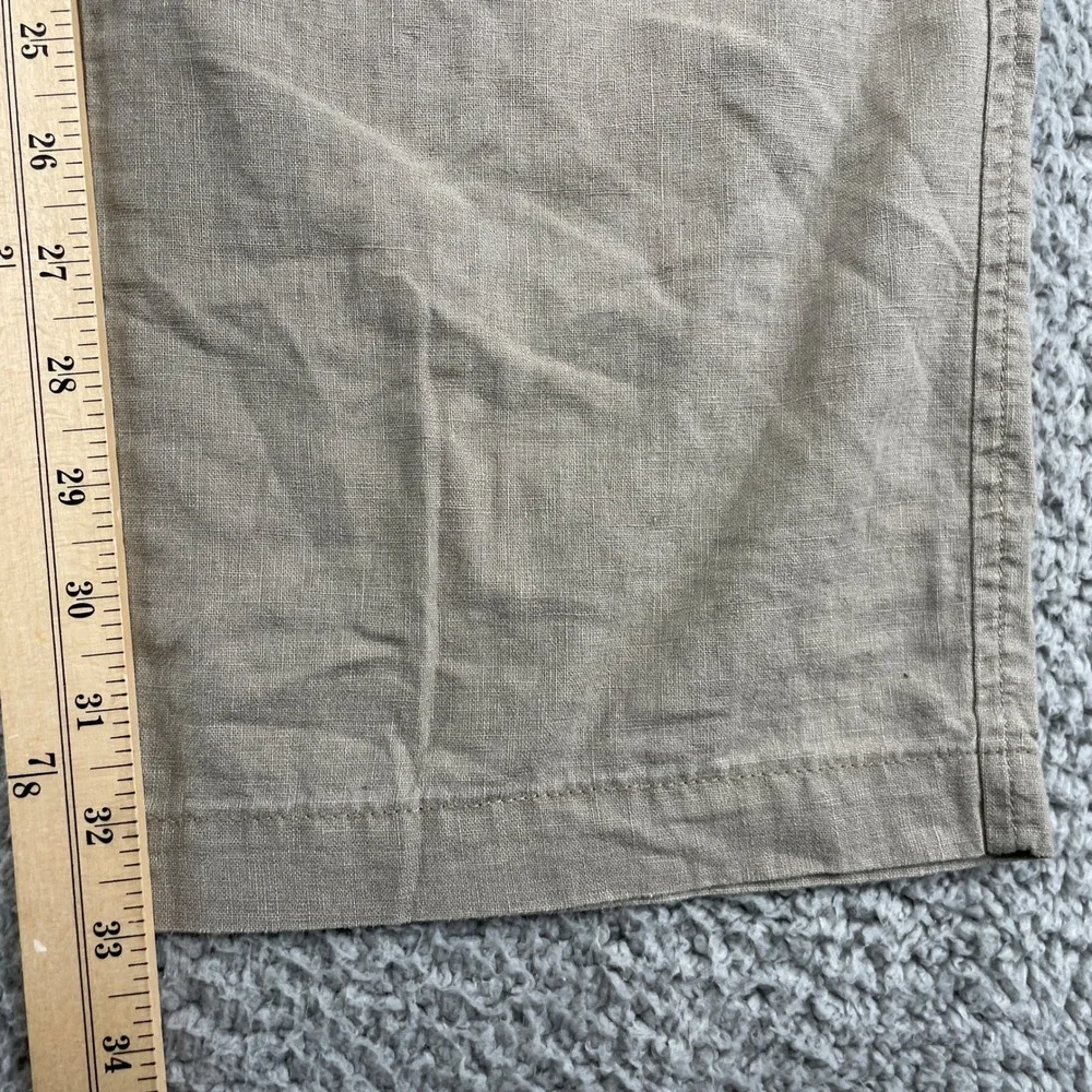 Cova Pants Mens XL Tan Linen Blend H15007 Casual Straight Leg Elastic Waist